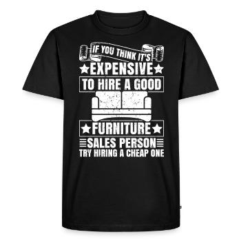 Vendeur de meubles Vendeur Vendeur Emploi - T-shirt Premium bio Homme - noir - Devant - Nico (187cm)