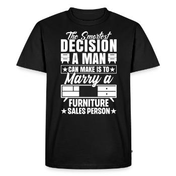 Vendeur de meubles Vendeur Vendeur Emploi - T-shirt Premium bio Homme - noir - Devant - Nico (187cm)