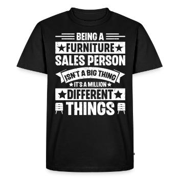 Vendeur de meubles Vendeur Vendeur Emploi - T-shirt Premium bio Homme - noir - Devant - Nico (187cm)