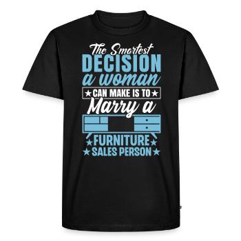Vendeur de meubles Vendeur Vendeur Emploi - T-shirt Premium bio Homme - noir - Devant - Nico (187cm)