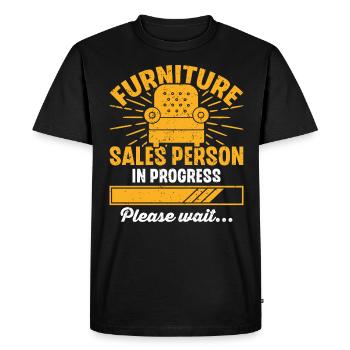 Vendeur de meubles en cours Veuillez patienter - T-shirt Premium bio Homme - noir - Devant - Nico (187cm)