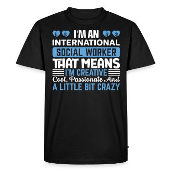 International Social Worker Occupation Profession - Men's Premium Organic T-Shirt - black - Front - Nico (187cm)