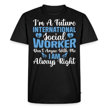 International Social Worker Occupation Profession - Men's Premium Organic T-Shirt - black - Front - Nico (187cm)
