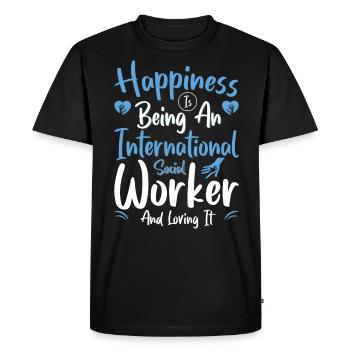 Happiness Is Being An International Social Worker - Men's Premium Organic T-Shirt - black - Front - Nico (187cm)