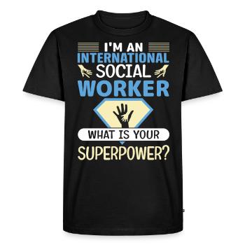 I'm An International Social Worker Job Profession - Men's Premium Organic T-Shirt - black - Front - Nico (187cm)