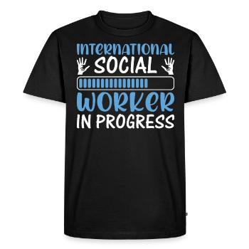 International Social Worker In Progress - Men's Premium Organic T-Shirt - black - Front - Nico (187cm)
