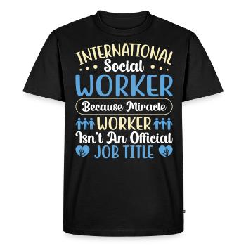 International Social Worker Because Miracle - Men's Premium Organic T-Shirt - black - Front - Nico (187cm)