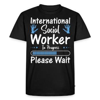 International Social Worker In Progress - Men's Premium Organic T-Shirt - black - Front - Nico (187cm)