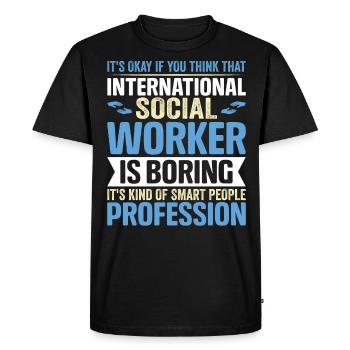 International Social Worker Occupation Profession - Men's Premium Organic T-Shirt - black - Front - Nico (187cm)
