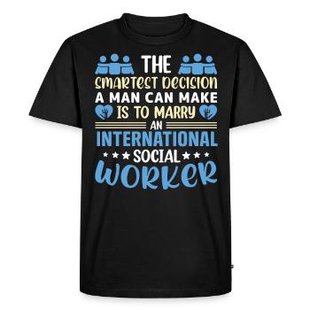 International Social Worker Occupation Profession - Men's Premium Organic T-Shirt - black - Front - Nico (187cm)