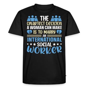 International Social Worker Occupation Profession - Men's Premium Organic T-Shirt - black - Front - Nico (187cm)