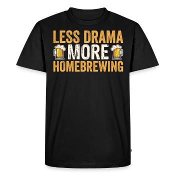 Moins de drame Plus de brassage amateur Brassage de la bière - T-shirt Premium bio Homme - noir - Devant - Nico (187cm)