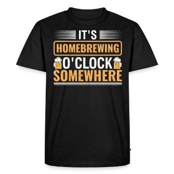 C’est Homebrewing O’clock Somewhere Beer Brewing - T-shirt Premium bio Homme - noir - Devant - Nico (187cm)