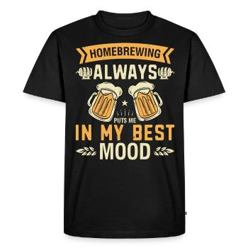 Homebrewing Always Puts Me In My Best Mood Craft - Men's Premium Organic T-Shirt - black - Front - Nico (187cm)