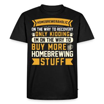 Brassage amateur Brassage de la bière Buveur d’alcool Alcoolique - T-shirt Premium bio Homme - noir - Devant - Nico (187cm)