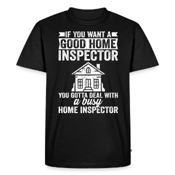 Home Inspector Job Occupation Profession Career - Men's Premium Organic T-Shirt - black - Front - Nico (187cm)