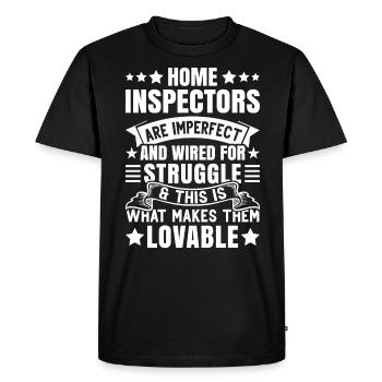 Inspecteur en bâtiment Profession De travailleur Carrière - T-shirt Premium bio Homme - noir - Devant - Nico (187cm)