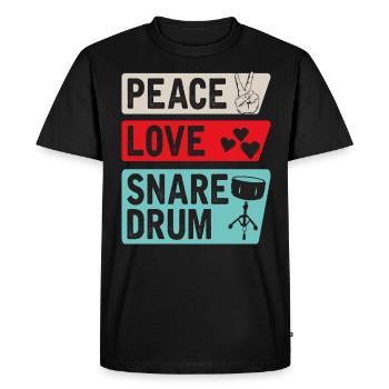 Peace Love Snare Drum Marching Band - T-shirt Premium bio Homme - noir - Devant - Nico (187cm)
