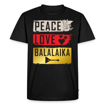 Peace Love Snare Drum Marching Band - T-shirt Premium bio Homme - noir - Devant - Nico (187cm)