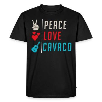 Peace Love Cavaco Instrument de guitare - T-shirt Premium bio Homme - noir - Devant - Nico (187cm)