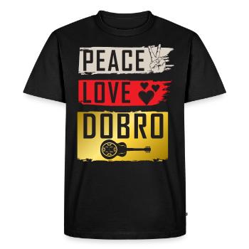 Peace Love Dobro Instrument de guitare - T-shirt Premium bio Homme - noir - Devant - Nico (187cm)
