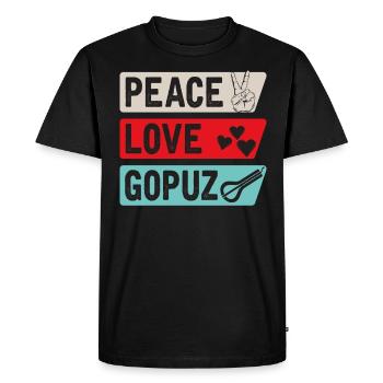 Peace Love Gopuz Stringed Instruments - Men's Premium Organic T-Shirt - black - Front - Nico (187cm)