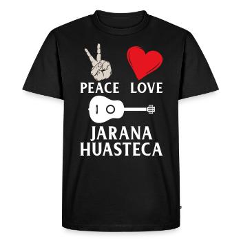 Peace Love Jarana Huasteca Guitare Musique - T-shirt Premium bio Homme - noir - Devant - Nico (187cm)
