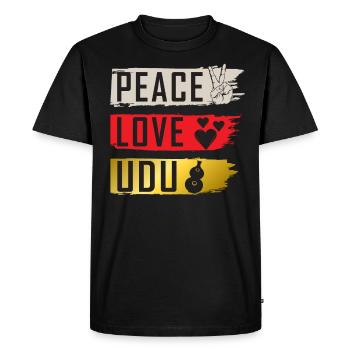 Peace Love Udu Instrument Udu Drum - Men's Premium Organic T-Shirt - black - Front - Nico (187cm)