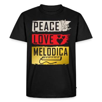Peace Love Melodica Instrument de musique - T-shirt Premium bio Homme - noir - Devant - Nico (187cm)