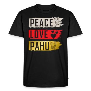 Peace Love Pahu Drum Musical Instrument - Men's Premium Organic T-Shirt - black - Front - Nico (187cm)