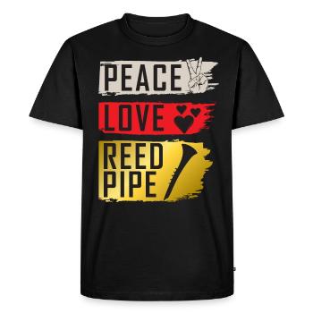 Peace Love Reed Pipe Instrument de musique - T-shirt Premium bio Homme - noir - Devant - Nico (187cm)