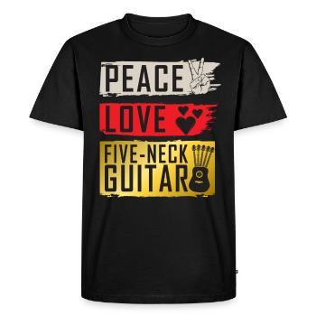 Five-Neck Guitar Musical Instrument - Men's Premium Organic T-Shirt - black - Front - Nico (187cm)