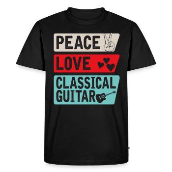 Peace Love Instrument de guitare classique - T-shirt Premium bio Homme - noir - Devant - Nico (187cm)