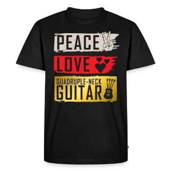 Quadruple-Neck Guitar Musical Instrument - Men's Premium Organic T-Shirt - black - Front - Nico (187cm)