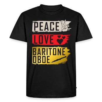 Peace Love Baryton Hautbois Instrument - T-shirt Premium bio Homme - noir - Devant - Nico (187cm)