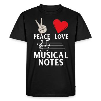 Peace Love Notes de musique Notes de musique - T-shirt Premium bio Homme - noir - Devant - Nico (187cm)