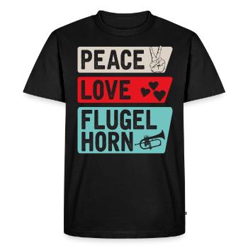 Peace Love Snare Drum Marching Band - T-shirt Premium bio Homme - noir - Devant - Nico (187cm)