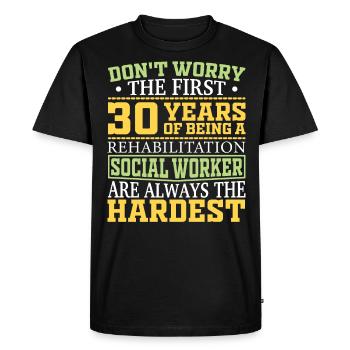Réadaptation Travailleur social Profession Emploi Réadaptation - T-shirt Premium bio Homme - noir - Devant - Nico (187cm)