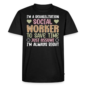 Rehabilitation Social Worker Occupation Job Rehab - Men's Premium Organic T-Shirt - black - Front - Nico (187cm)