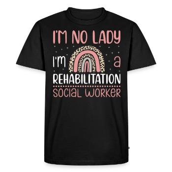 Je ne suis pas une dame Je suis une travailleuse sociale en réadaptation - T-shirt Premium bio Homme - noir - Devant - Nico (187cm)