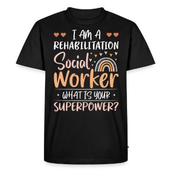 Je suis une profession de travailleur social en réadaptation - T-shirt Premium bio Homme - noir - Devant - Nico (187cm)