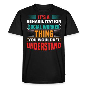 Une profession de travailleur social en réadaptation - T-shirt Premium bio Homme - noir - Devant - Nico (187cm)