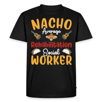 Nacho Average Rehabilitation Social Worker - Men's Premium Organic T-Shirt - black - Front - Nico (187cm)