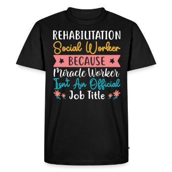 Réadaptation Travailleur social Profession Emploi Réadaptation - T-shirt Premium bio Homme - noir - Devant - Nico (187cm)