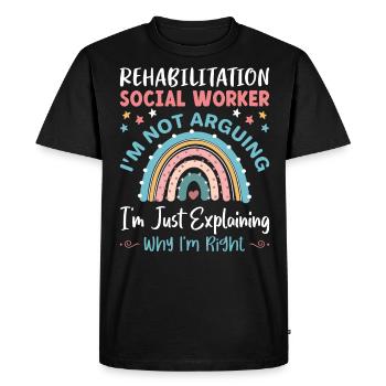 Réadaptation Travailleur social Profession Emploi Réadaptation - T-shirt Premium bio Homme - noir - Devant - Nico (187cm)