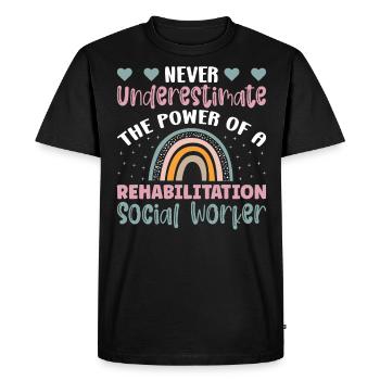 The Power Of A Rehabilitation Social Worker Job - Men's Premium Organic T-Shirt - black - Front - Nico (187cm)