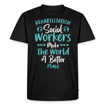 Réadaptation Travailleur social Profession Emploi Réadaptation - T-shirt Premium bio Homme - noir - Devant - Nico (187cm)