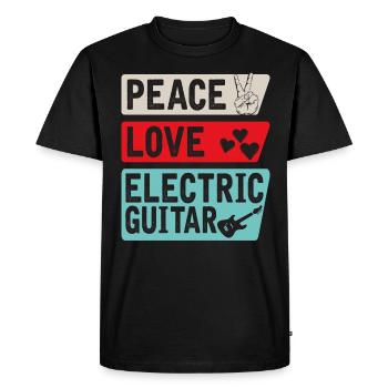 Peace Love Instrument de guitare électrique - T-shirt Premium bio Homme - noir - Devant - Nico (187cm)