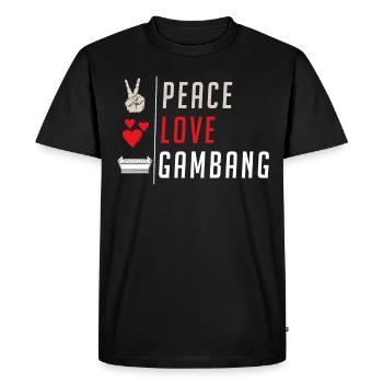 Peace Love Gambang Instrument Xylophone - T-shirt Premium bio Homme - noir - Devant - Nico (187cm)