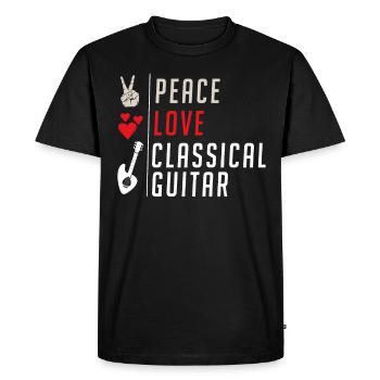 Peace Love Instrument de guitare classique - T-shirt Premium bio Homme - noir - Devant - Nico (187cm)